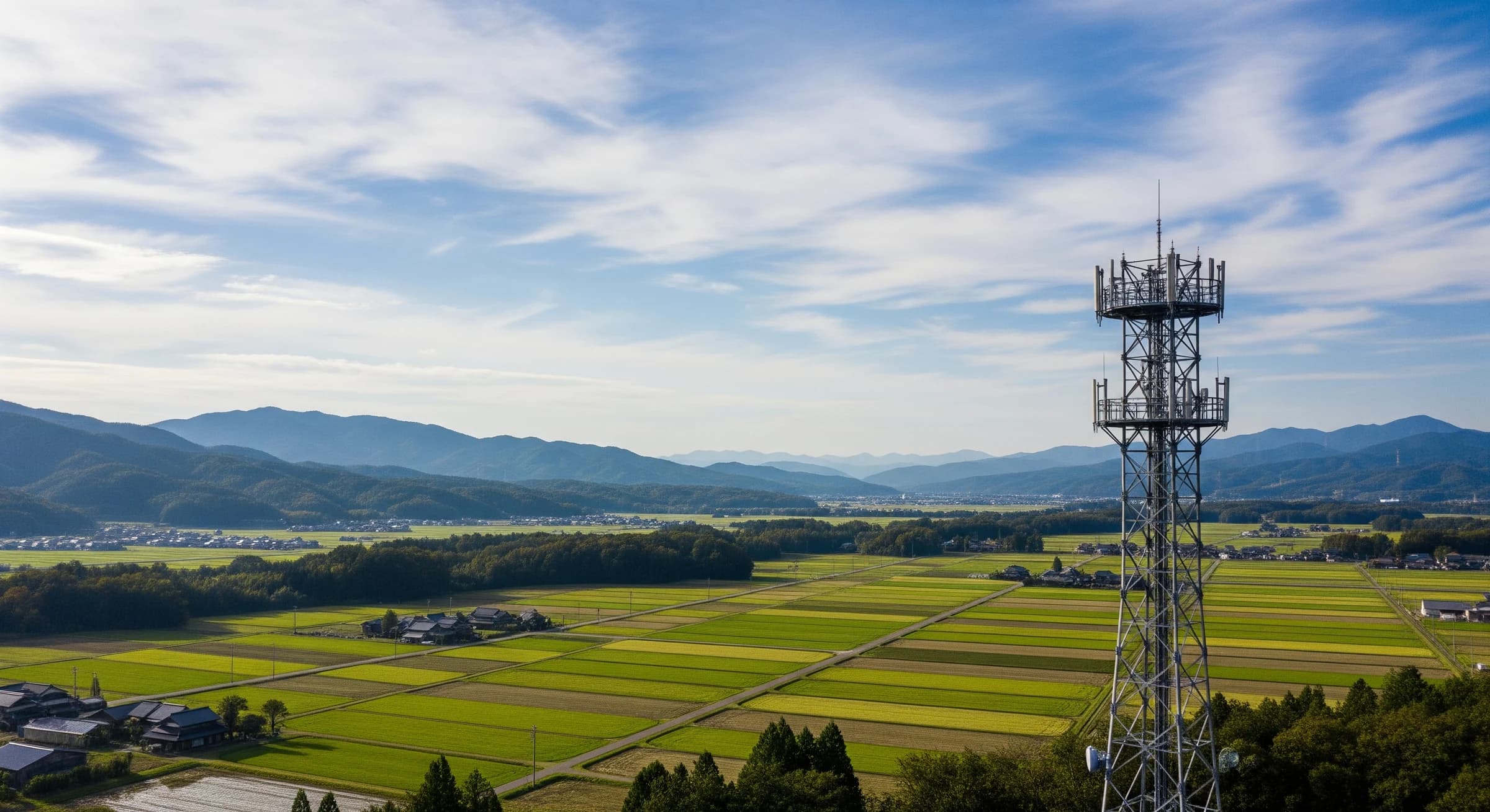 関東一円に立つ携帯電話基地局の風景